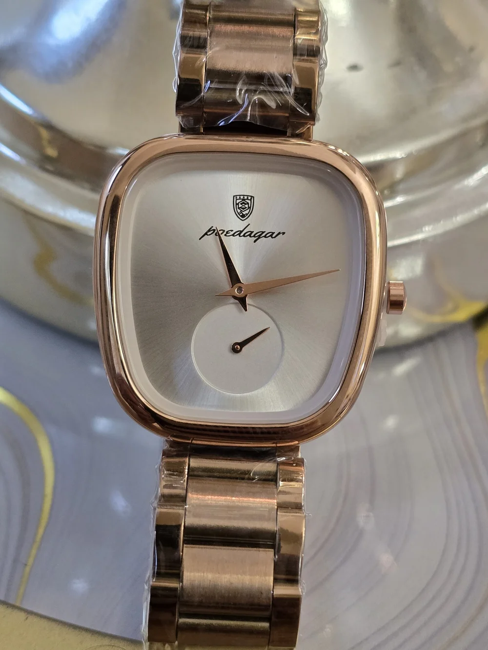 Rose Gold Women's Bracelet Watch - Elegant Minimal Dial